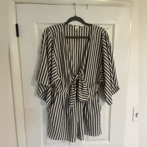 Vici blue and white striped romper